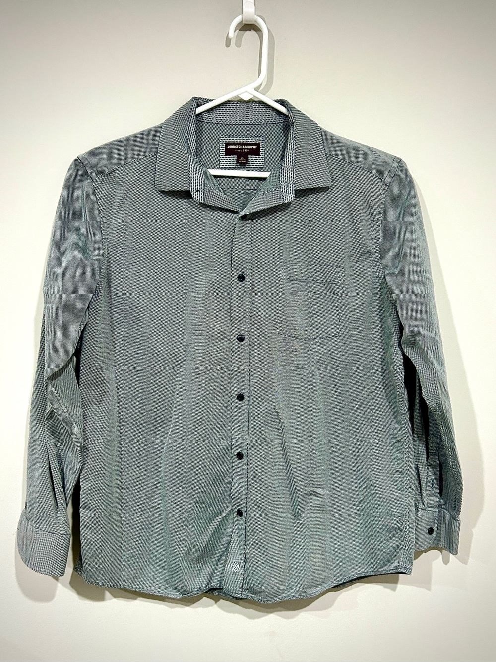Johnston & Murphy Men's Gray Button-Up Dress Shirt long sleeve XL